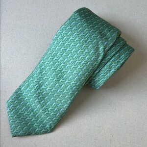 Vineyard Vines Preppy Green & Light Blue Fly Fisherman Silk Tie Shep & Ian